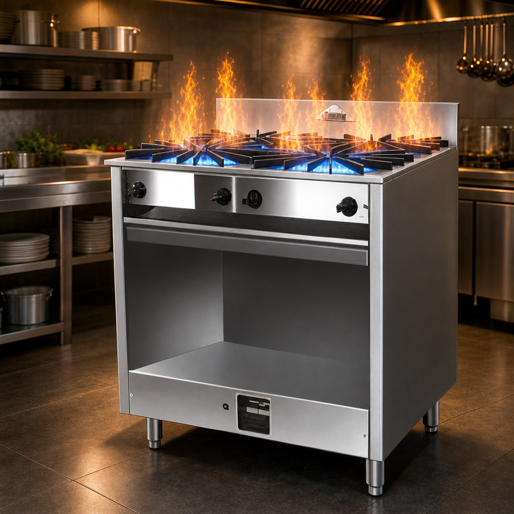 Product image #4 for Comstock-Castle 36-Inch Gas Spacer Range with 4 Open Burners and Cabinet Base