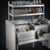 Thumbnail image #4 for Top Shelf 54-Inch Pass-Thru Underbar Ice Bin/Cocktail Station with Dual Right Sinks and Overshelves