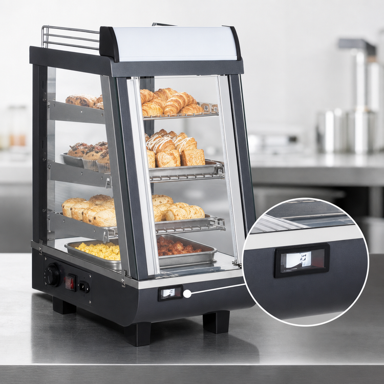 Product image #4 for BakeryXpress 14-Inch Countertop Heated Food Warmer and Display Case