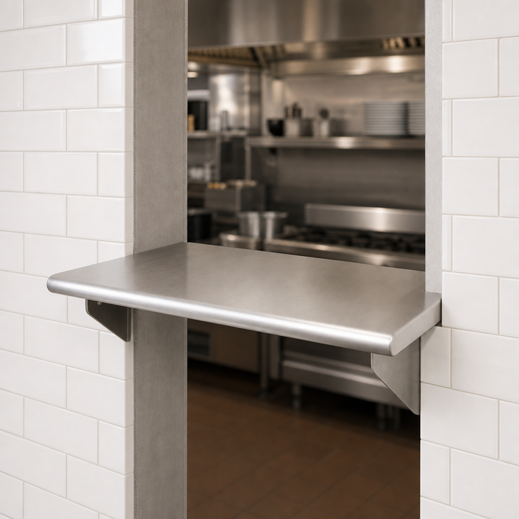Product image #4 for Eagle Group Pass-Thru Stainless Steel Shelf, 36 x 24 Inch, For 12-Inch Walls