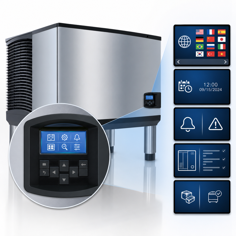 Product image #4 for Manitowoc Indigo NXT IDT0450W Water-Cooled Self-Contained Dice Ice Maker, 430 lb. per Day