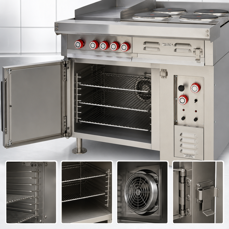 Product image #5 for Lang Marine 36-Inch Heavy Duty Electric Range with 3 Hot Tops and Convection Oven Base