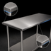 Thumbnail image #4 for John Boos Stallion 84-Inch x 24-Inch 16-Gauge Stainless Steel Flat Top Work Table with Galvanized Legs and Adjustable Undershelf