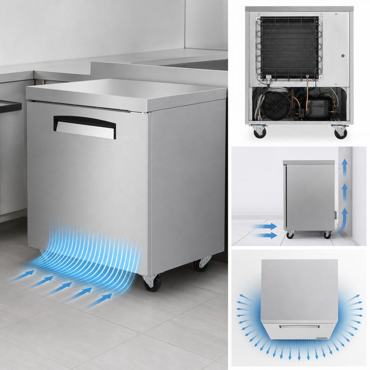 Product image #4 for Hoshizaki Economy Series EUF27A 27-Inch One-Section Undercounter Freezer, 6.33 Cu. Ft., Self-Contained Rear-Mounted R290