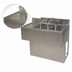 Thumbnail image #5 for BK Resources Slim-Line 3-Compartment Stainless Steel Underbar Sink with Left Drainboard and Pedestal Base, 48-Inch