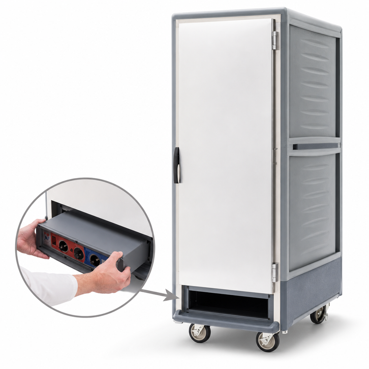Product image #4 for Metro C5 3 Series Full-Height Mobile Heated Holding Cabinet, Lower Watt, Gray Insulation Armour, Solid Door, Fixed Wire Slides