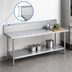 Thumbnail image #4 for Duke 108-Inch x 30-Inch Stainless Steel Work Table with 10-Inch Riser and Marine Edge, and Undershelf
