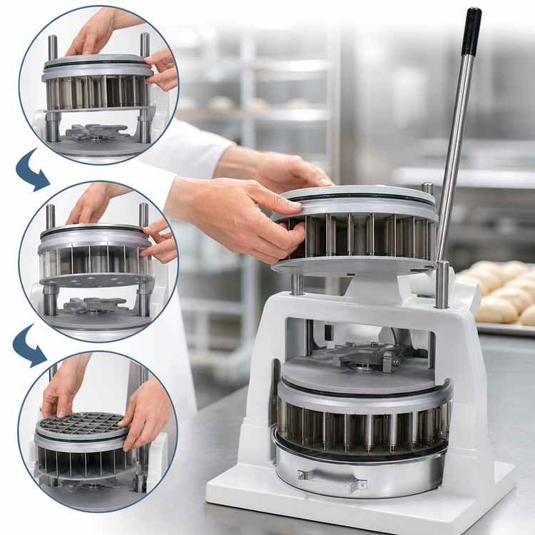 Product image #4 for BakeryXpress 9-Piece Manual Countertop Dough Divider