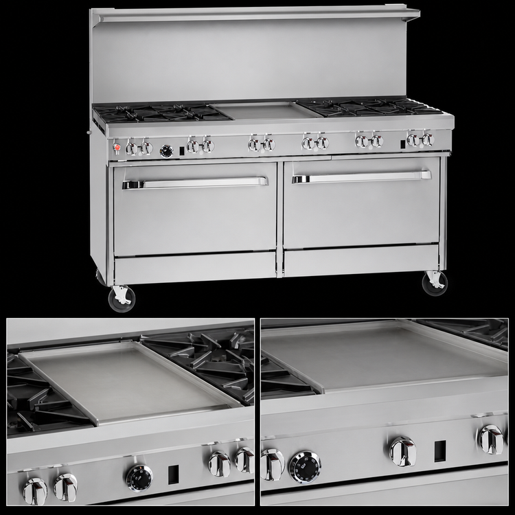 Product image #4 for Southbend Ultimate 60-Inch Gas Restaurant Range with 6 Open Burners, 24-Inch Griddle, and 2 Standard Ovens