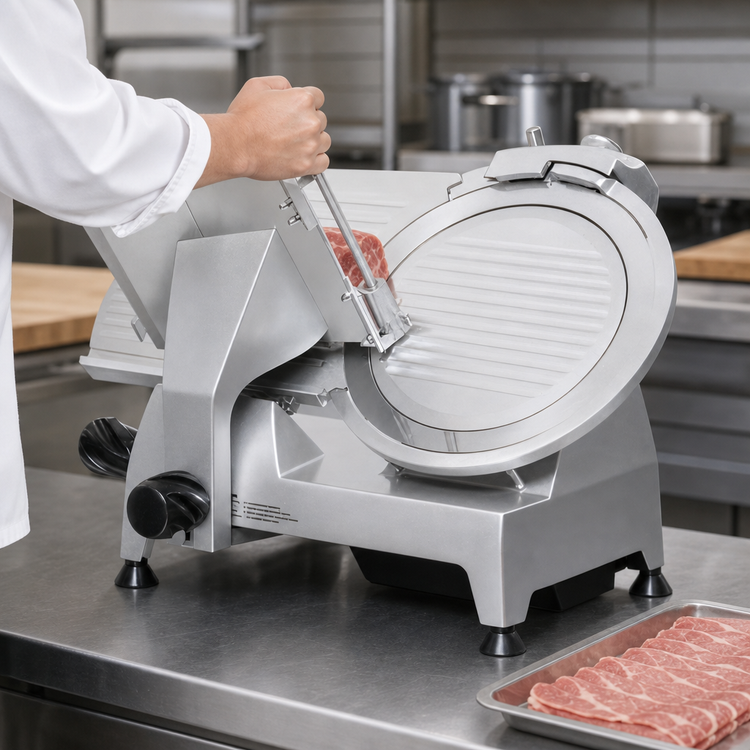 Product image #4 for Omcan 8-Inch Electric Manual Feed Belt-Driven Meat Slicer