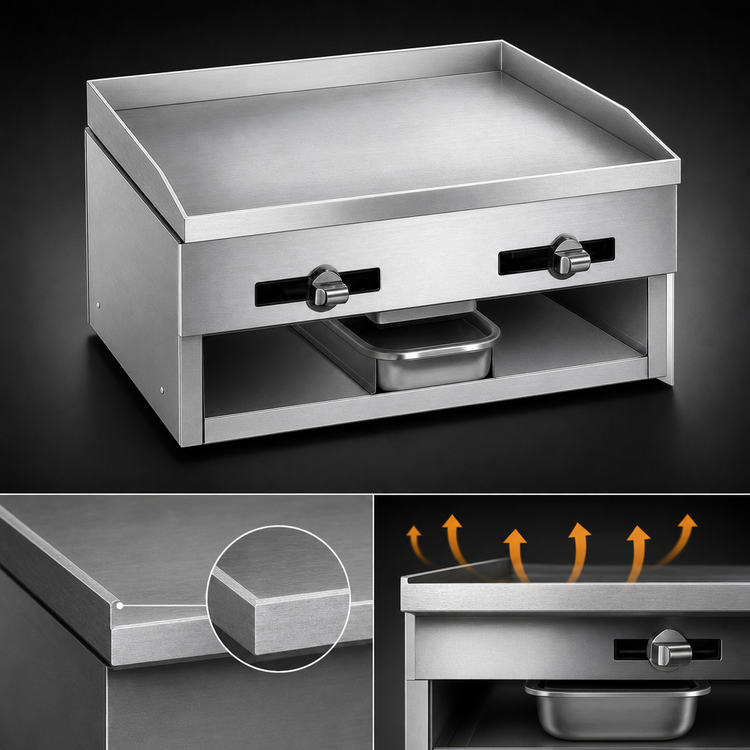Product image #4 for Comstock-Castle 20-Inch Countertop Gas Griddle with 20 x 16 Inch, 1/2-Inch Thick Smooth Steel Plate