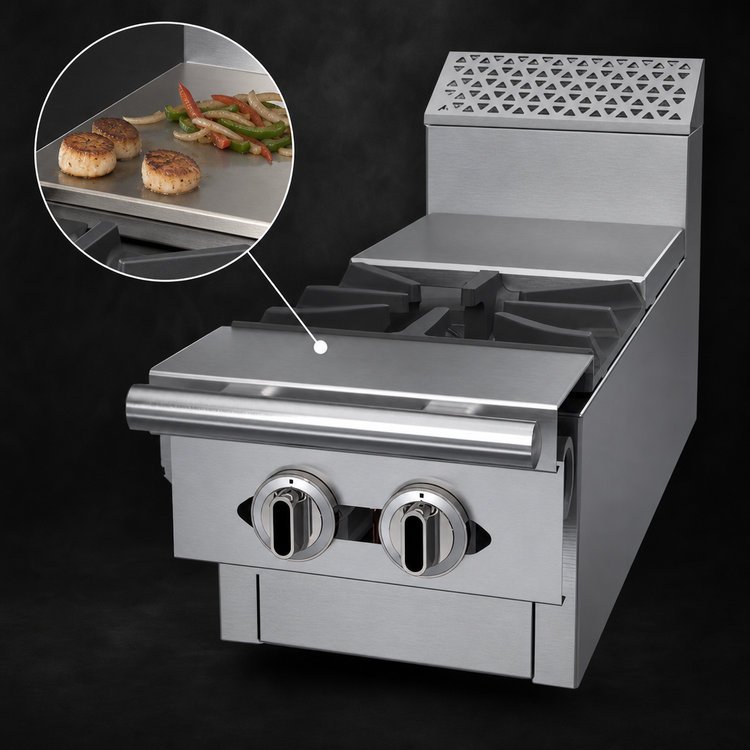 Product image #4 for Garland Cuisine Series 12-Inch Modular Gas French Top Add-A-Unit with Open Burner and Hot Top