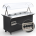 Thumbnail image #4 for Vollrath 2-Series Affordable Portable 4-Well Mobile Hot Food Station with Buffet Breath Guard and Lights, Black