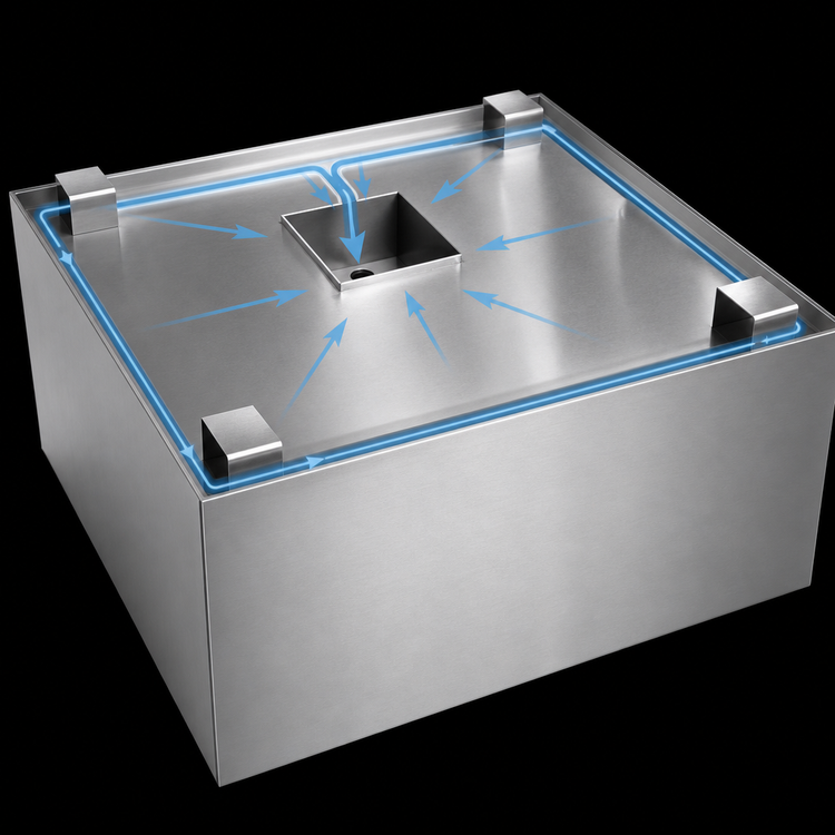 Product image #4 for John Boos Box-Type Condensate Hood With Exhaust Collar, 36 x 36 x 19 Inches, Stainless Steel