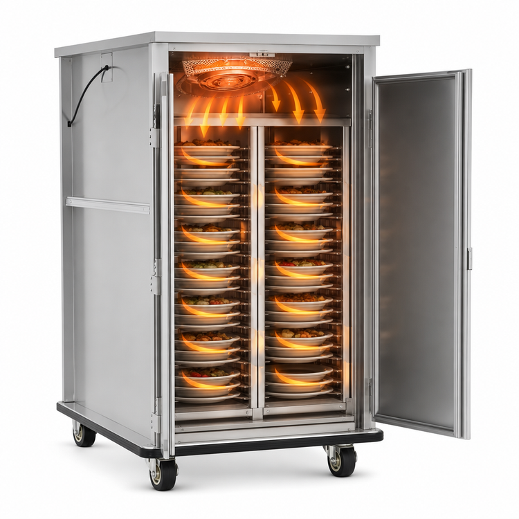 Product image #5 for FWE E-Series E-720-XL Electric Heated Dual-Door Banquet Transport & Serve Cabinet, 72 Covered Plates