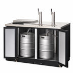 Thumbnail image #4 for Everest Refrigeration EBD2-CT Two-Section Club Top Direct Draw Keg Refrigerator, 2 Half-Barrel Kegs, Black, 20 Cu. Ft.