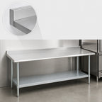Thumbnail image #4 for Duke Manufacturing 316-3084-2R 84-Inch x 30-Inch Stainless Steel Work Table, 16-Gauge 300 Series, 1-1/8-Inch Riser, Galvanized Undershelf