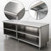 Thumbnail image #4 for Advance Tabco Special Value Series 96-Inch x 30-Inch Flat Top Open Base Stainless Steel Work Table with Mid Shelf