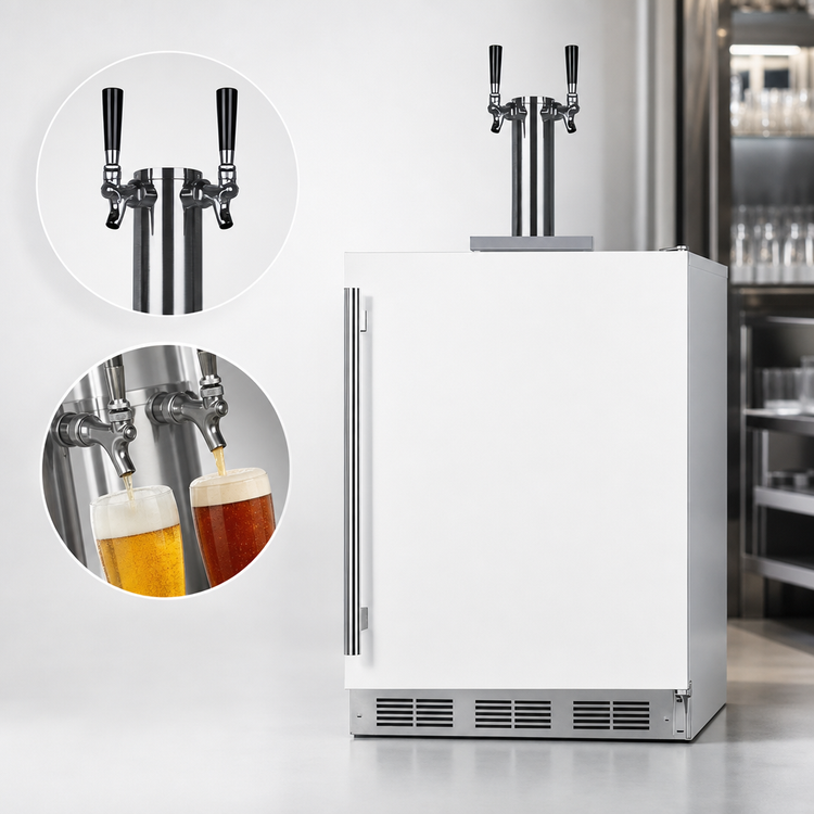 Product image #5 for Summit Commercial 24-Inch Wide ADA Height Dual Tap Beer Dispenser, White