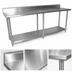 Thumbnail image #4 for BK Resources 84-Inch x 24-Inch Commercial Stainless Steel Work Table with 5-Inch Backsplash and Adjustable Undershelf