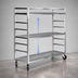 Thumbnail image #4 for 75 x 25 x 72 Inch Aluminum Mobile Shelf Truck / Flight Cart with 2 Shelves
