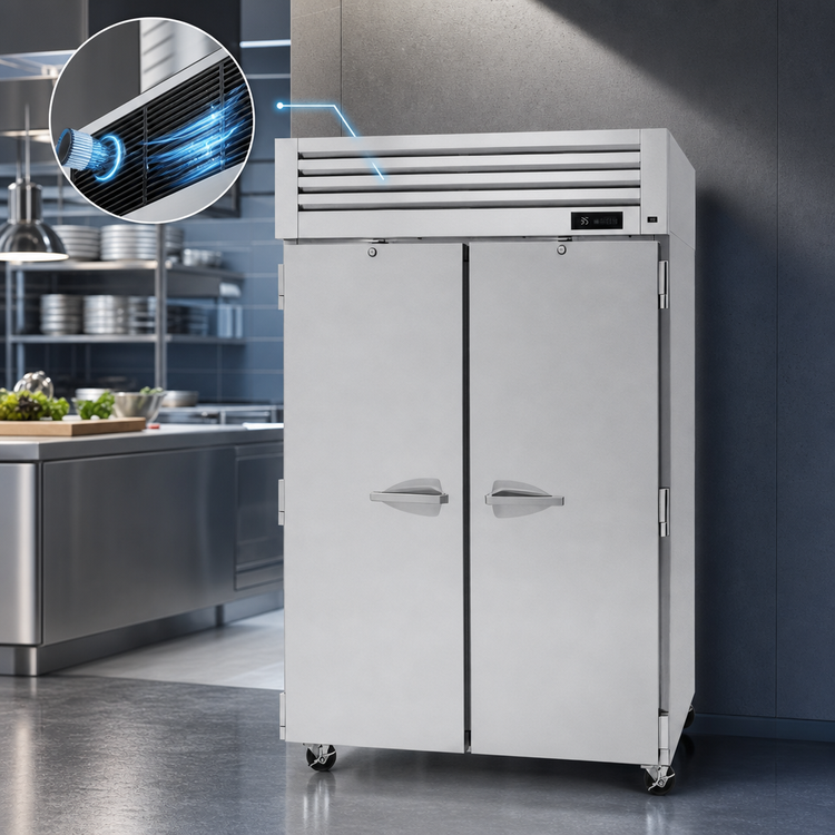 Product image #4 for Turbo Air PRO Series Two-Section Reach-In Refrigerator, 47.73 Cu. Ft., Top-Mount Self-Contained, Solid Doors