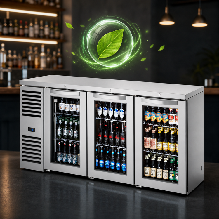 Product image #4 for True Premier Bar Three-Section 72-Inch Stainless Steel Refrigerated Back Bar Cooler with 3 Locking Glass Doors