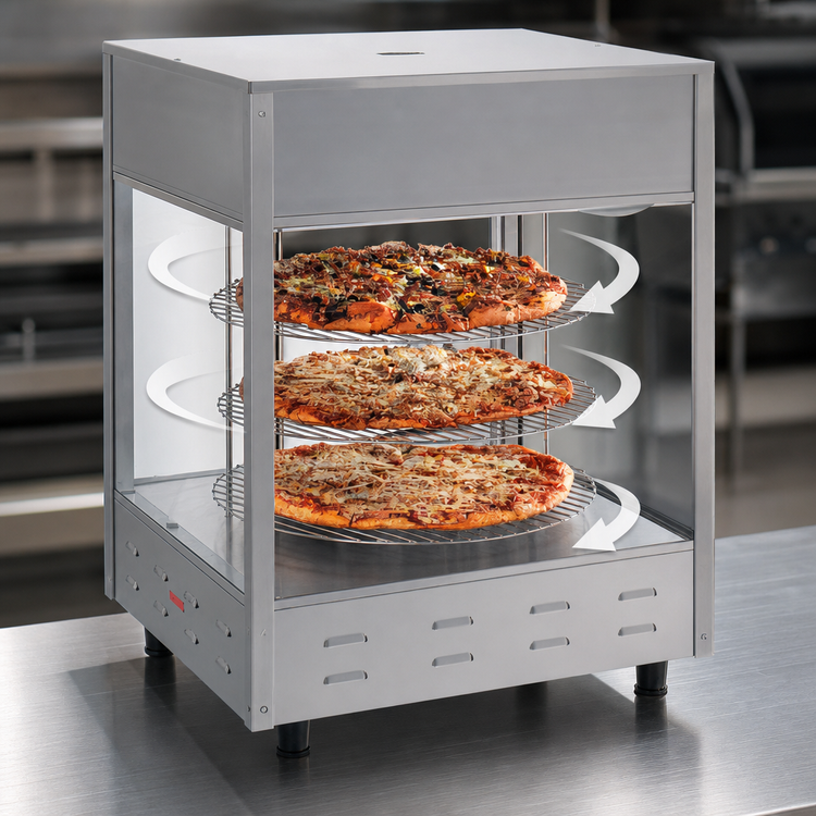 Product image #4 for Nemco Pass-Thru Countertop Pizza Merchandiser Hot Food Display, 3-Tier Rotating Rack