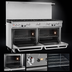 Thumbnail image #4 for 60-Inch Stainless Steel Gas Restaurant Range with 9 Open Burners and 2 Standard Ovens