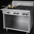 Thumbnail image #4 for Garland Cuisine Series 36-Inch Heavy Duty Gas Combination Top Range with 4 Open Burners, 12-Inch Hot Top, and Storage Base