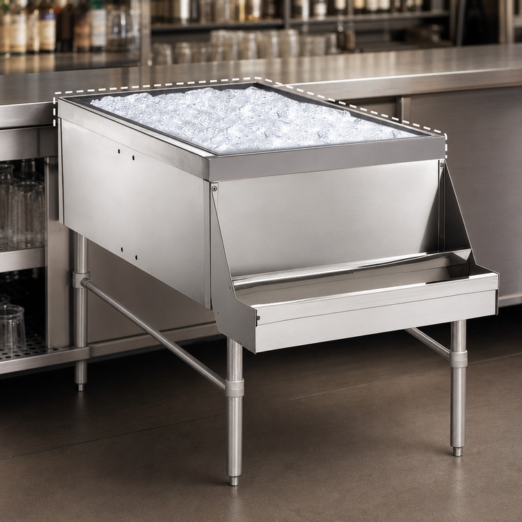 Product image #4 for Advance Tabco Prestige 24-Inch Wide Pass-Thru Ice Bin, 174 lb Capacity, Stainless Steel, Without Cold Plate