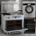 Thumbnail image #4 for Serv-Ware SGR-2B-24G 36-Inch Commercial Gas Range with 2 Open Burners, 24-Inch Griddle, and Standard Oven