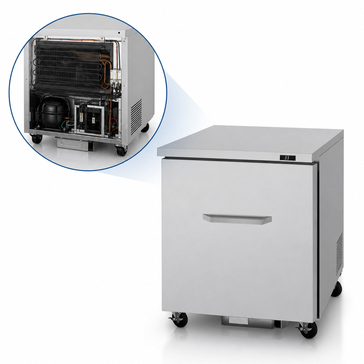 Product image #4 for Turbo Air PRO Series One-Section Undercounter Drawer Refrigerator, Self-Contained Rear-Mount, 27-1/2-Inch Wide, 6.8 Cu. Ft.