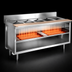Thumbnail image #4 for La Rosa Refrigeration 72-Inch Electric Water Bath Hot Food Table with 5 Pan Openings, Open Cabinet Base