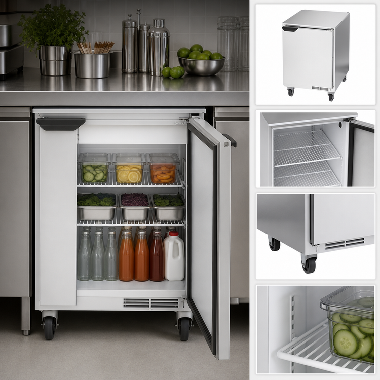 Product image #5 for Beverage-Air UCR24AHC One-Section Undercounter Refrigerator, 24-Inch Wide, Solid Door, 5.16 Cu. Ft.