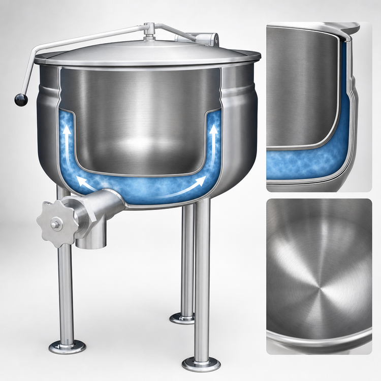 Product image #4 for Crown DL-60F 60 Gallon Direct Steam Full Jacket Stationary Kettle