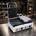 Thumbnail image #4 for Eurodib Commercial Double Countertop Electric Panini Grill with Left Flat and Right Ribbed Cast Iron Plates