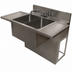 Thumbnail image #5 for BK Resources 60-Inch Three-Compartment Underbar Sink with Dual Drainboards and Lead-Free Faucet