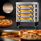 Thumbnail image #4 for PizzaMaster PM 1124ED 4-Deck Electric Pizza Oven with Ceramic Clay Stones, Digital Controls, and Stand