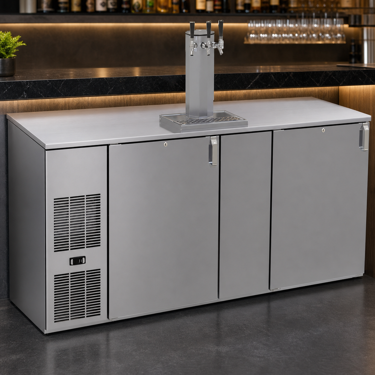 Product image #4 for Glastender KC72 72-Inch Bar Profile One-Zone Front-Serviced Keg Cooler with 2 Hinged Locking Doors