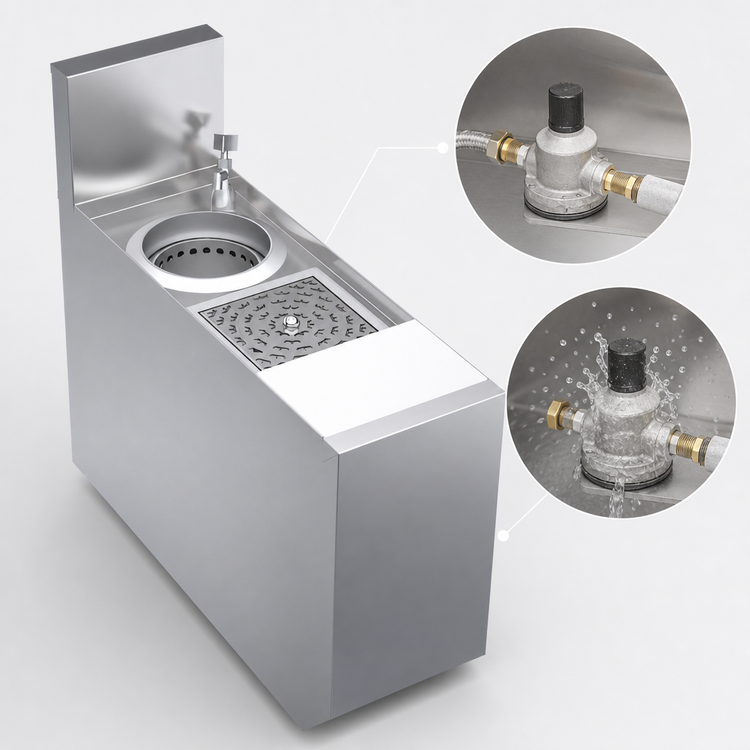 Product image #4 for Krowne Royal Series 8-Inch Wide Underbar Speed Station, 24-Inch Deep, with Glass Rinser, Dipperwell Faucet, and Cutting Board