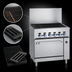 Thumbnail image #4 for Imperial Pro Series 48-Inch Gas Range Match Radiant Broiler with Standard Oven and Open Cabinet Base