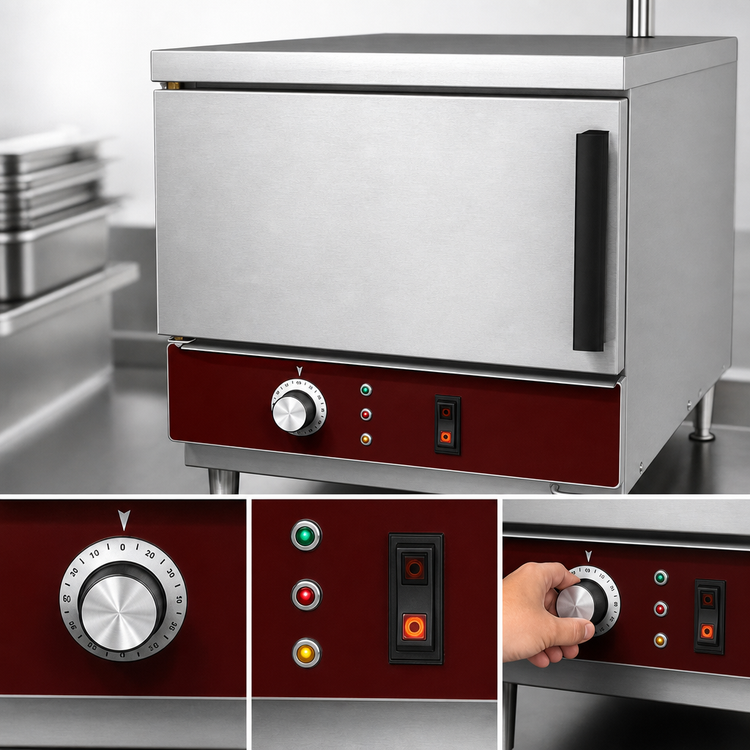 Product image #4 for Crown EPXN-3 Countertop Boilerless Electric Steamer, 3 Full-Size Pan Capacity