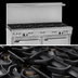 Thumbnail image #4 for Ultimate 60-Inch Gas Restaurant Range with 10 Open Burners, Standard Oven and Cabinet Base