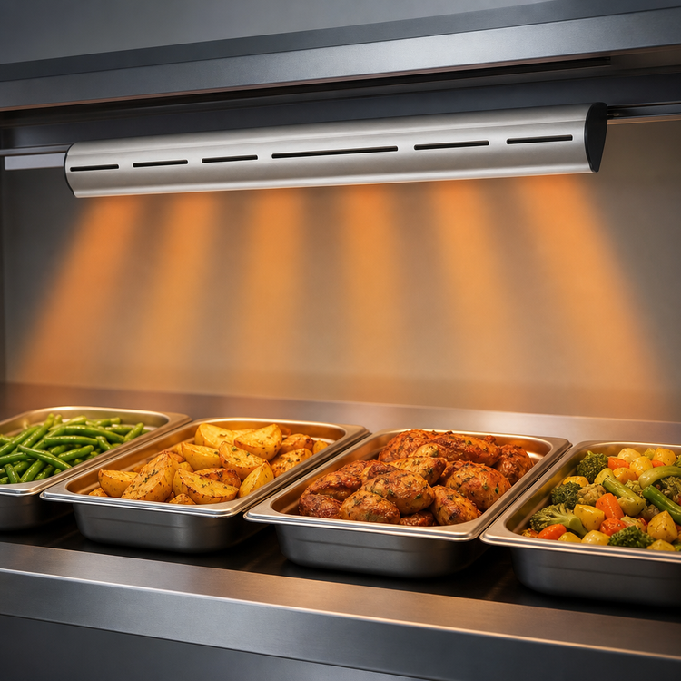 Product image #4 for Hatco Glo-Ray Curved Unlighted Infrared Strip Heater, 18 Inch, 350 Watt, Aluminum Housing