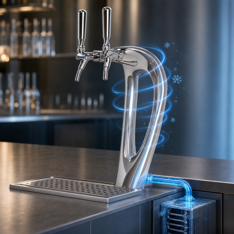Product image #4 for Micro Matic Mystique Countertop Glycol-Cooled 2-Faucet Draft Beer Tower