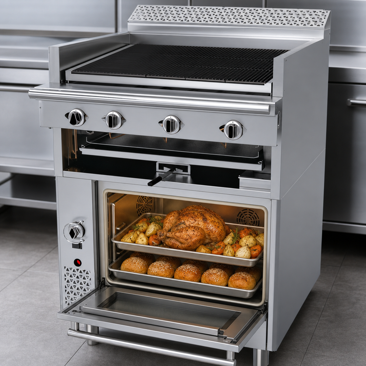 Product image #4 for Garland Cuisine Series Heavy Duty 36-Inch Gas Charbroiler Range with Briquettes and Convection Oven