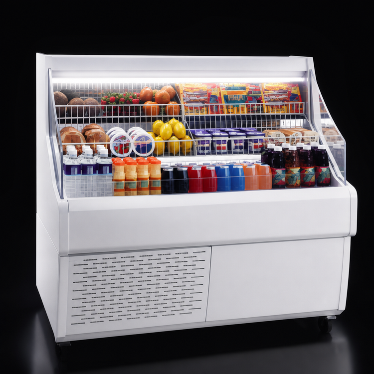 Product image #4 for Howard-McCray Ovation Series SC-OS30E-4C-LED 51" Self-Contained Curved Open Merchandiser with LED Lighting