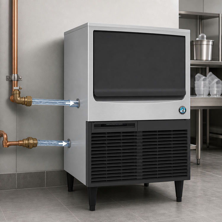 Product image #4 for Hoshizaki Cube-Style Ice Maker With 78 lb Built-In Bin, Water-Cooled, Crescent Ice
