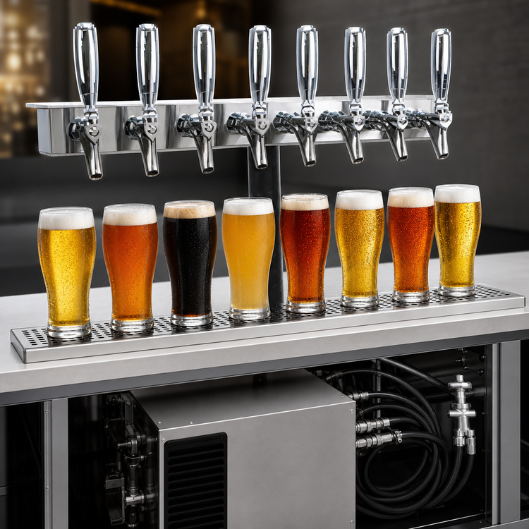 Product image #4 for Micro Matic 8-Faucet Underbar Glycol-Cooled Draft Beer Dispenser